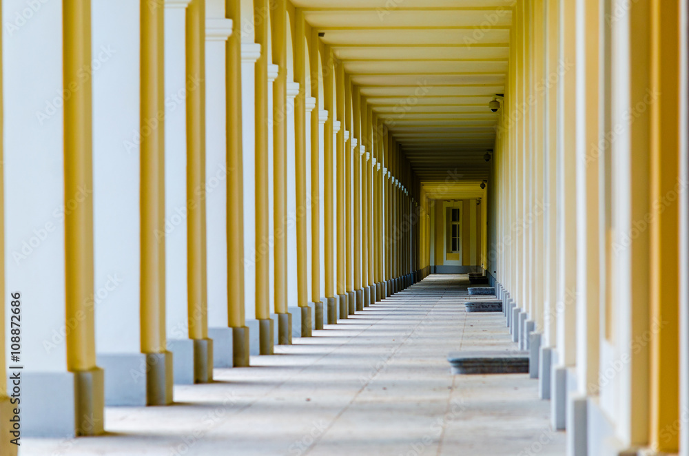 Gallery in the Palace of Oranienbaum play of light and shadow. Gallery in the Palace of Oranienbaum play of light and shadow.