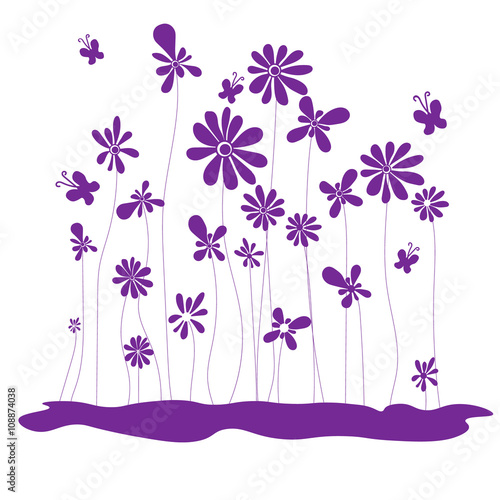 Decorative abstract flower vector background