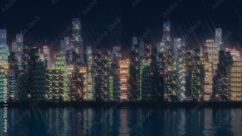 Naklejka premium Skyline by Night
