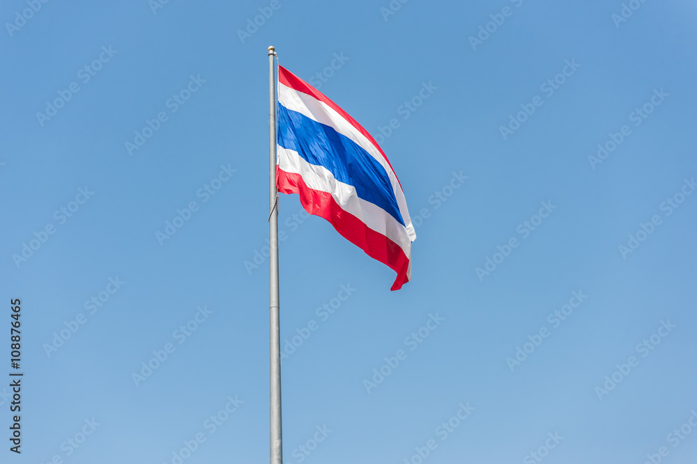 Thailand flag against blue sky background Thailand flag against blue sky background