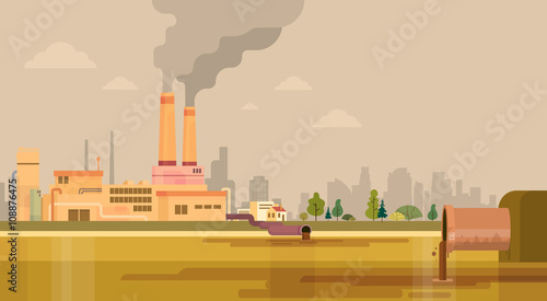 Nature Pollution Plant Pipe Dirty Waste Water Polluted Environment
