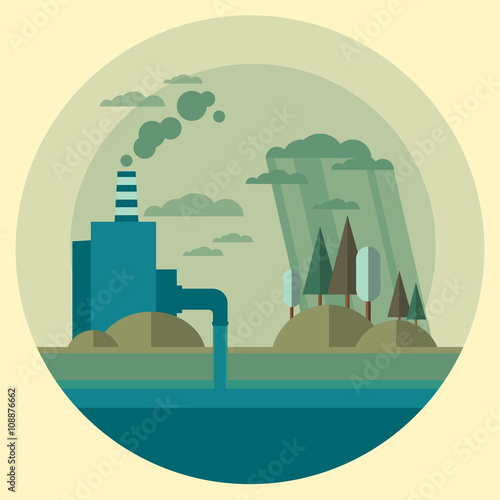 Nature Pollution Plant Pipe Dirty Waste Water Polluted Environment