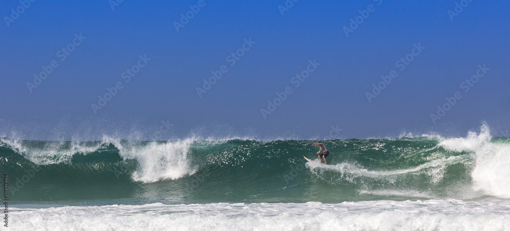 Fototapeta premium Surfando na onda.