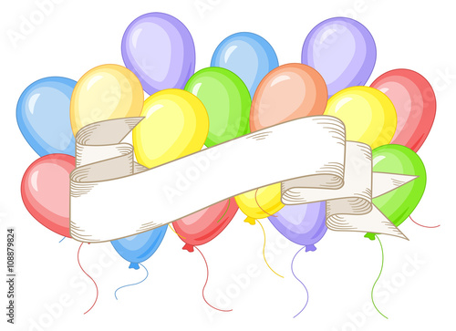 Banner mit bunten Luftballons