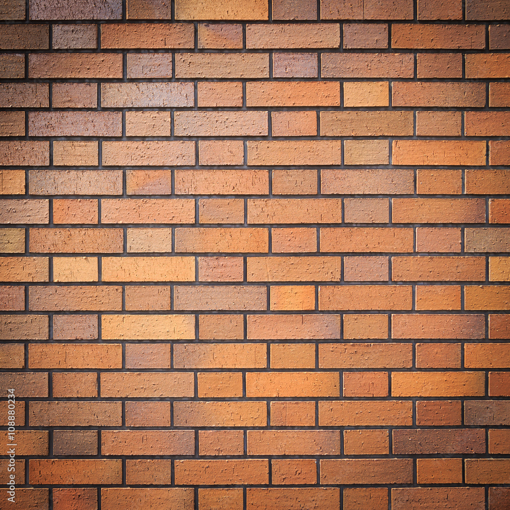 Red brick wall with vignette, (grunge style background) Red brick wall with vignette, (grunge style background)