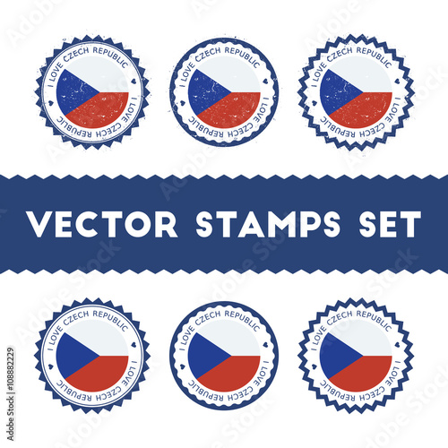 I Love Czech Republic vector stamps set. Retro patriotic country flag badges. National flags vintage round signs. Free Download I Love Czech Republic vector stamps set. Retro patriotic country flag badges. National flags vintage round signs. - GFXLoad