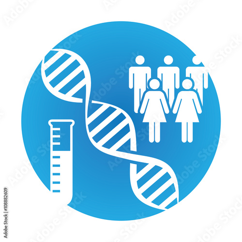 Medical Healthcare Icon with People Charting Disease or Scientific Discovery