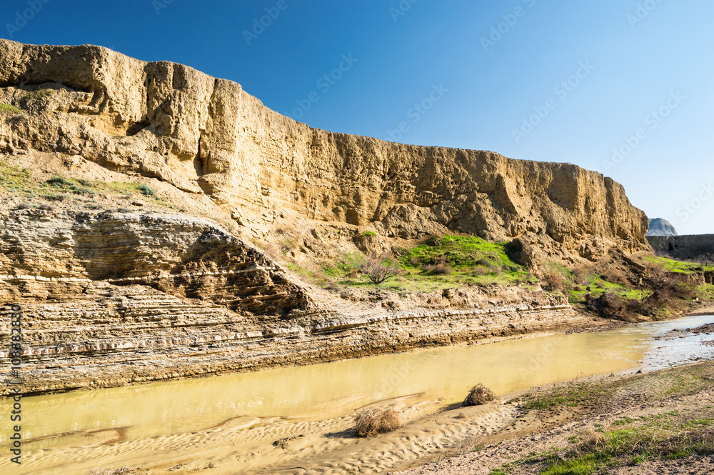 Landscape - small creek under canyon Landscape - small creek under canyon