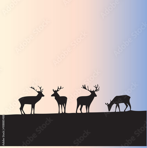 stag silhouette - illustration
