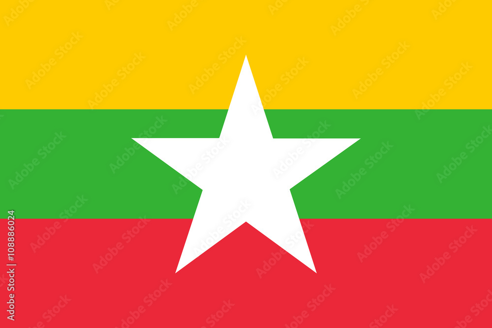 Fototapeta premium Flag of Myanmar