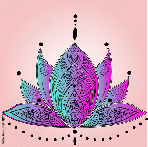 Vector illustration of a lotus flower mandala, fiore di loto mandala vettoriale