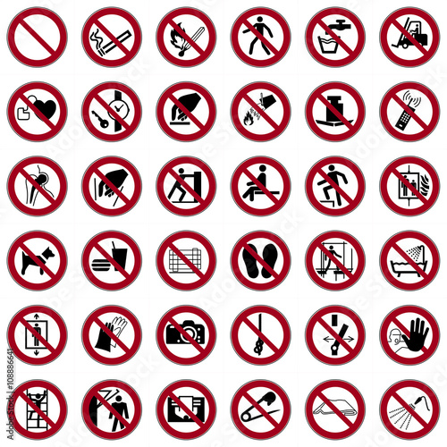 Set - Verbotszeichen DIN EN ISO 7010, 4844-2