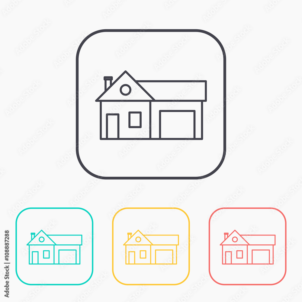 Home and garage, vector illustration Home and garage, vector illustration