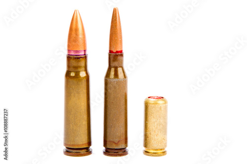 couple of bullets on a white background