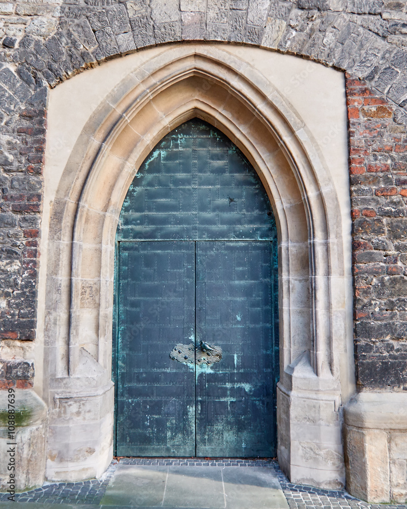 Fototapeta premium gothic arched church entrance door