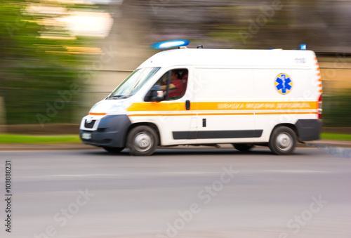 Ambulance in motion