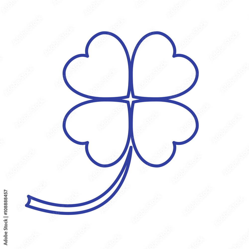 Obraz premium Stylized icon of a colored silhouette clover leave on a white ba
