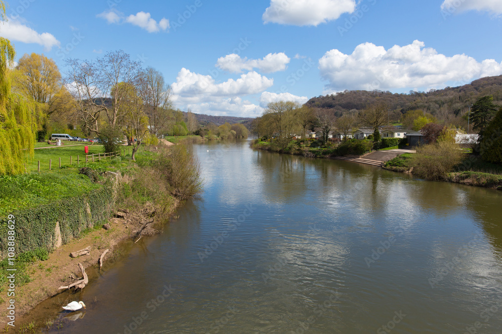 Wye valley of the River Wye Monmouth Monmouthshire Wales uk