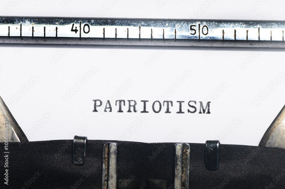 Word patriotism typed on typewriter