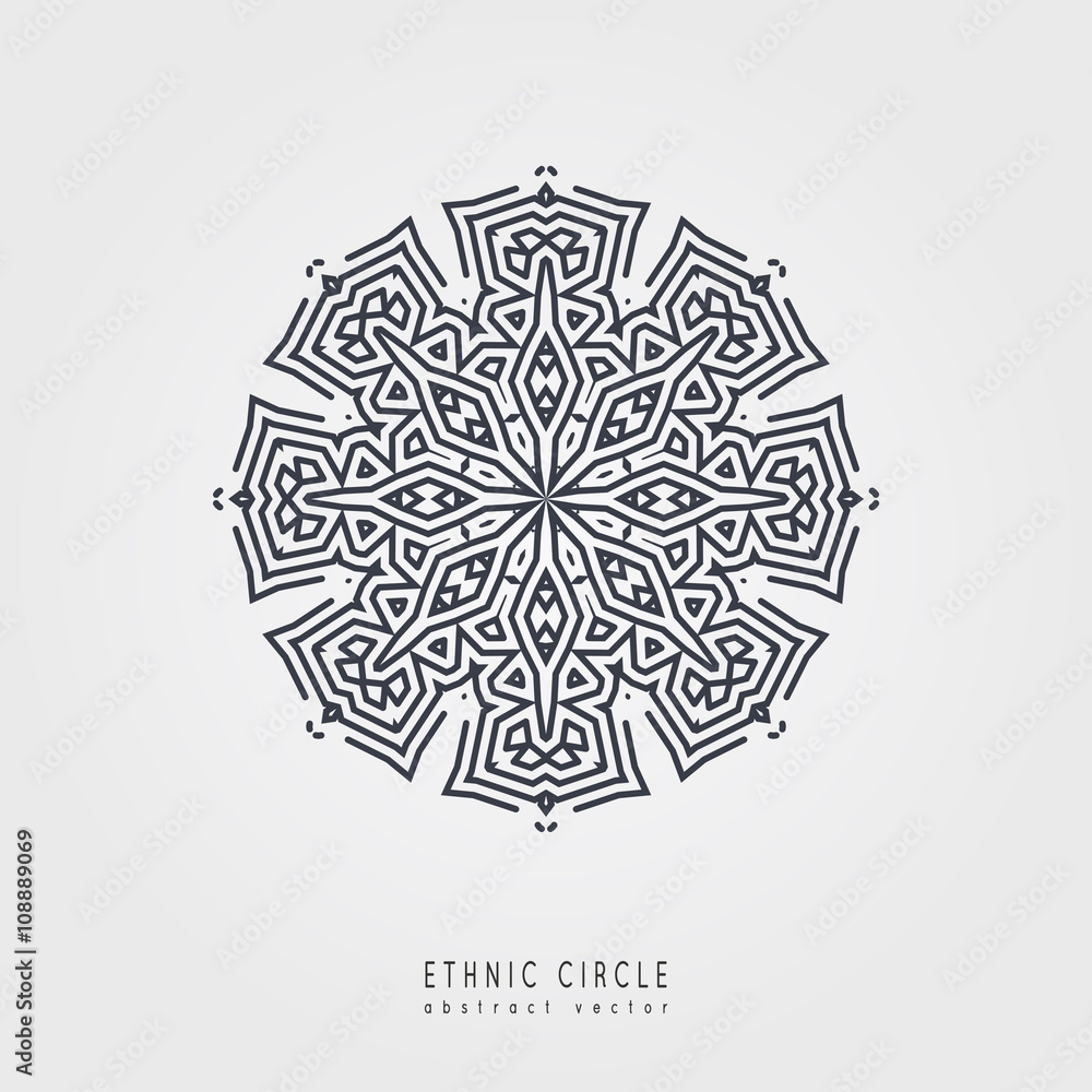 Ethnic mystical pattern with triangle and circles. Ethnic mystical pattern with triangle and circles.