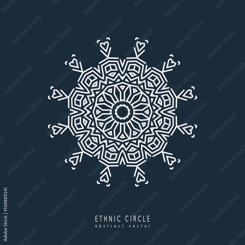 Fototapeta premium Ethnic mystical pattern with triangle and circles. 