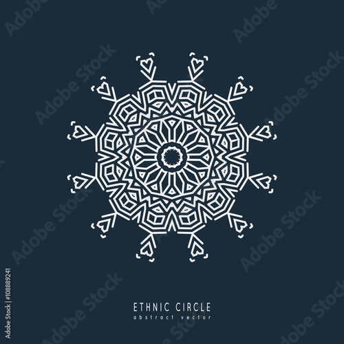 Ethnic mystical pattern with triangle and circles. 
