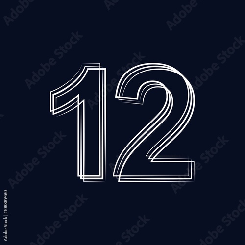 number 12  outline stroke