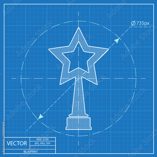 Vector white trophy and awards with star icon