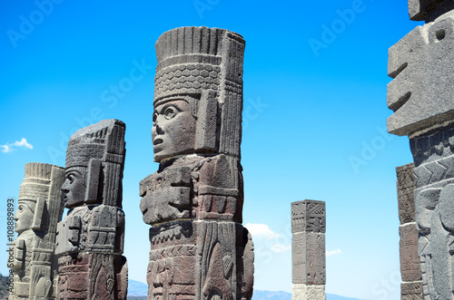 Atlantean figures at the archaeological sight in Tula  photo