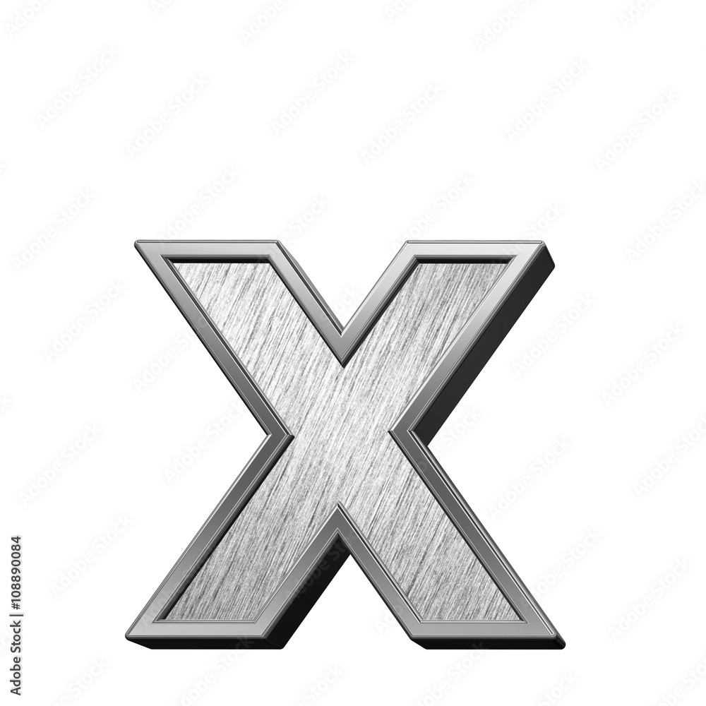 Obraz premium One lower case letter from brushed stainless steel alphabet set, isolated on white. 3D illustration.