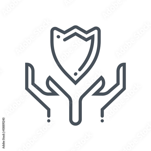 Hands and shield icon