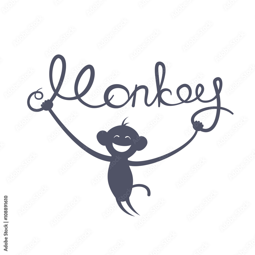 Fototapeta premium Chinese New Year of the Monkey vector illustration