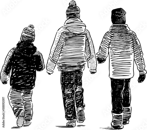 kids for a walk