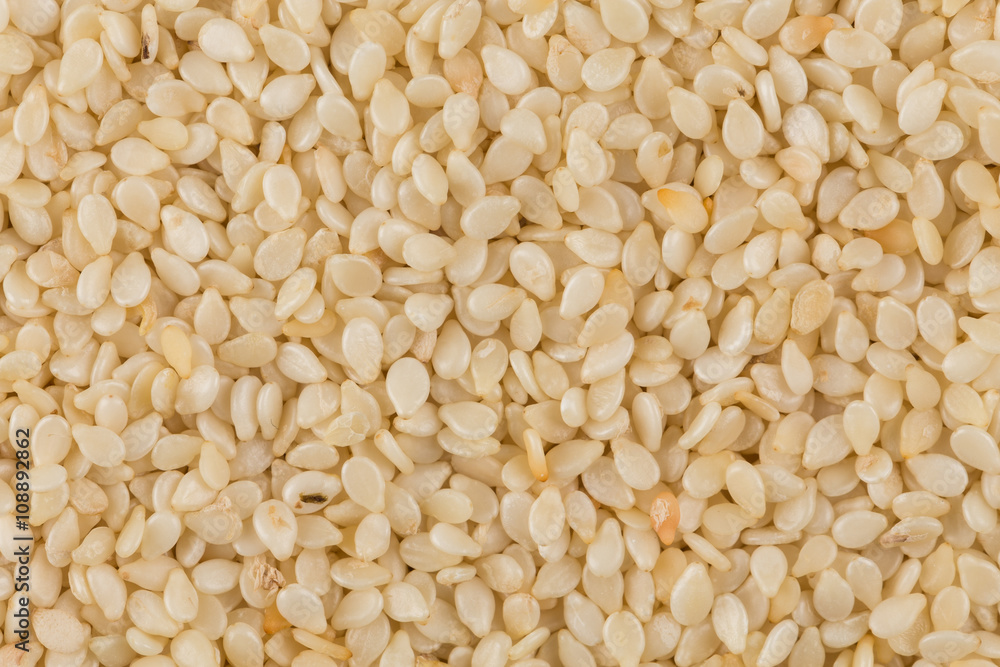 Closeup of lots of sesame seeds