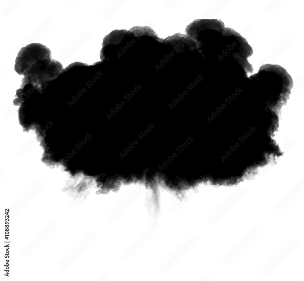 3D illustration of explosion cloud silhouette 3D illustration of explosion cloud silhouette