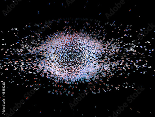 3D illustration of blowup digital galaxy Fototapeta