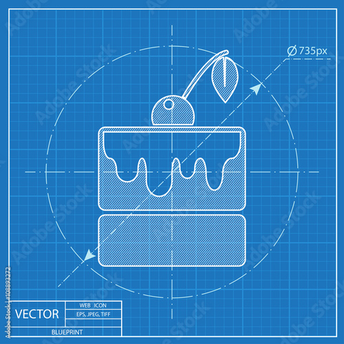 cake vector blueprint icon