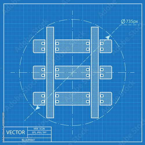 Blueprint icon of railroad