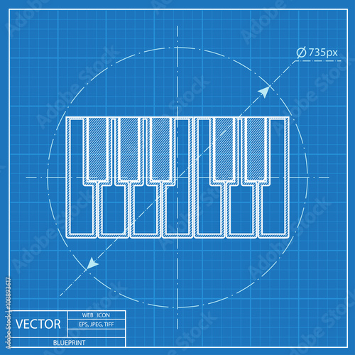 Blueprint icon of piano keys