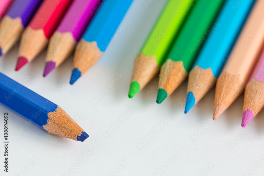 Colorful pencils with broken tip Colorful pencils with broken tip