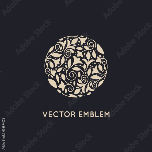 Luxury beauty spa concepts - natural badge for cosmetics