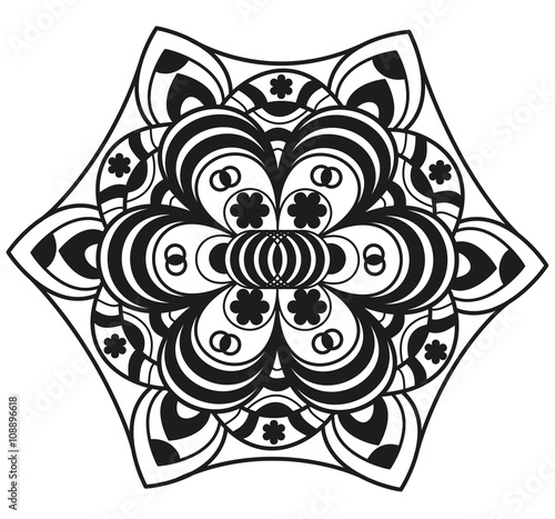 Black and white mandala vector for coloring, mandala in bianca e nero vettoriale da colorare