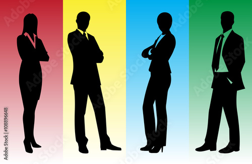 silhouettes of businessmen