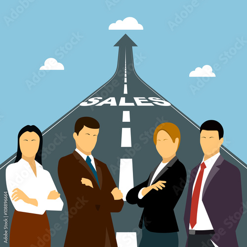 business a background,group businessmen on a way to success