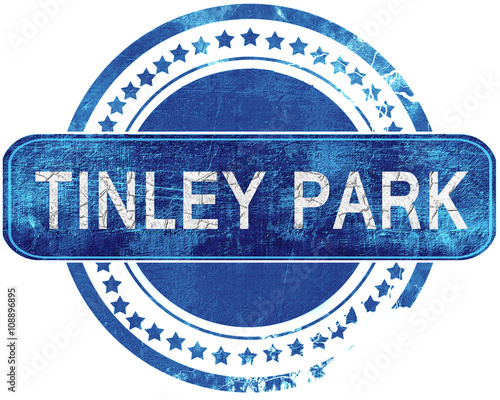 tinley park grunge blue stamp. Isolated on white. photo