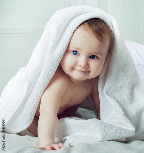 baby with a towel