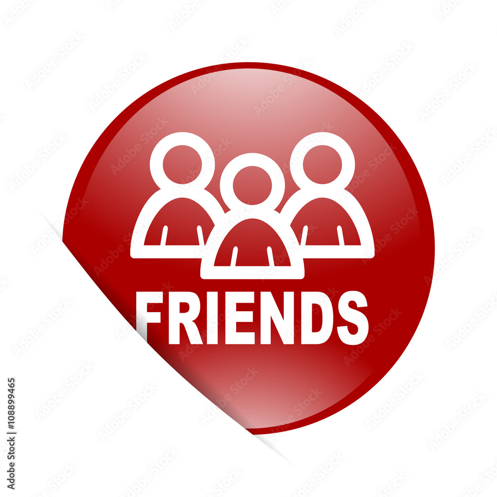 friends red circle glossy web icon friends red circle glossy web icon