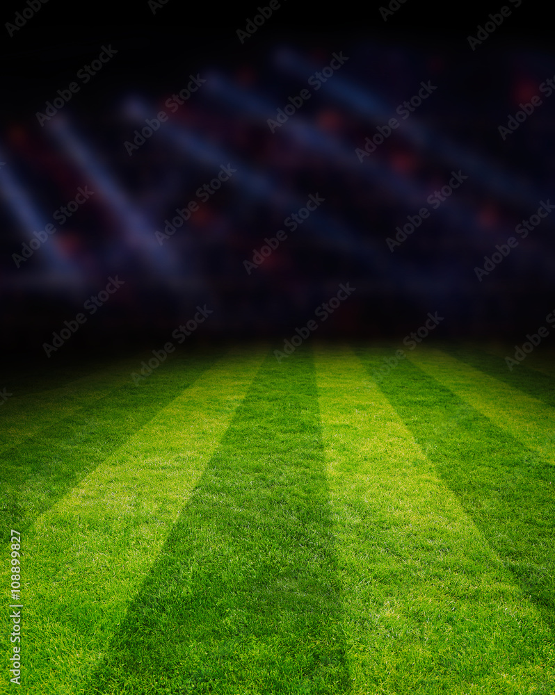 Football field with spotlights