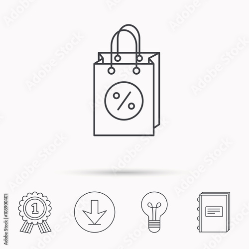 Shopping bag icon. Sale and discounts sign. © tanyastock