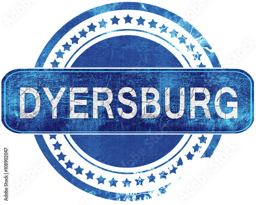 dyersburg grunge blue stamp. Isolated on white. photo